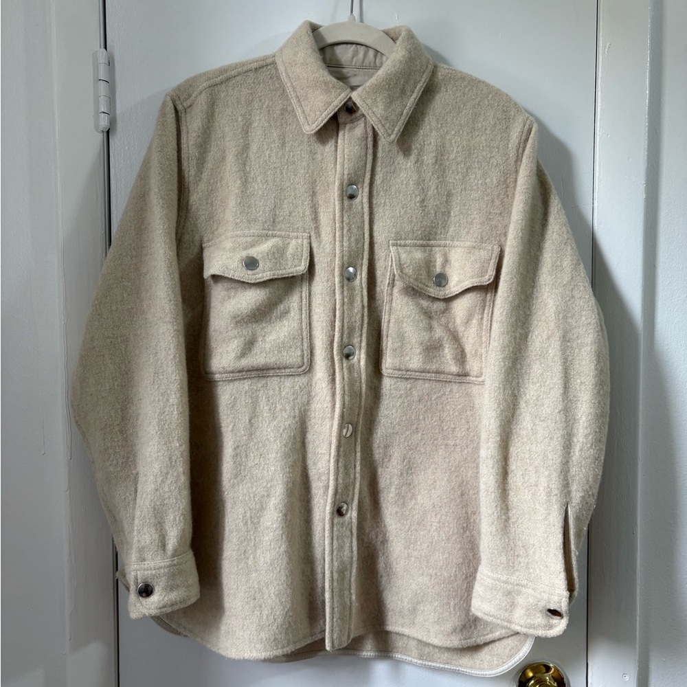 Beige Wool Shacket